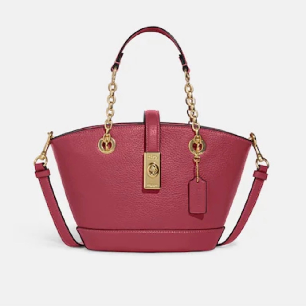 Coach Lane Bucket Bag Gold/Rouge NWOT